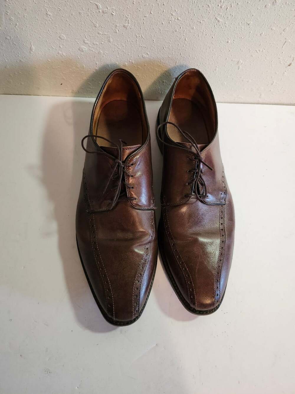 Allen Edmonds Wendell Oxford Shoes Size 12 Brown Leather Bicycle Toe